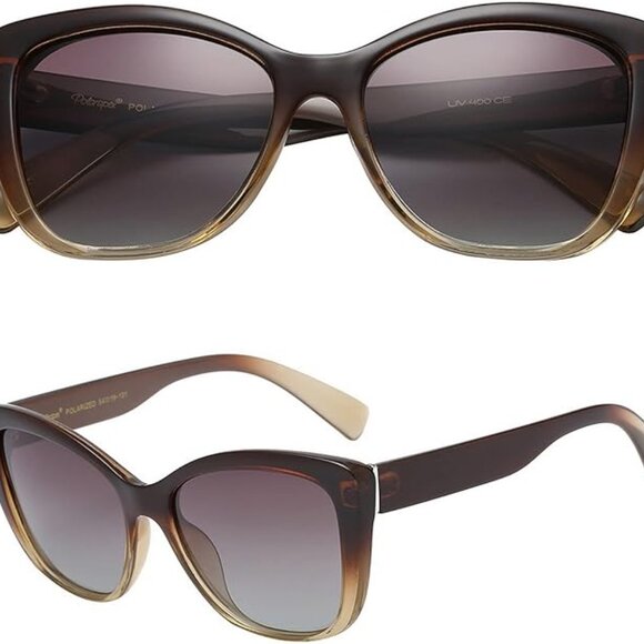2 Pack Cat Eye Sunglasses for Women - Trendy & Polarized Oversized main image 6